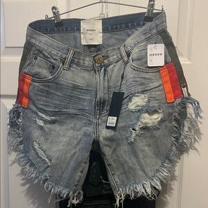 One Teaspoon Light Blue Denim Shorts